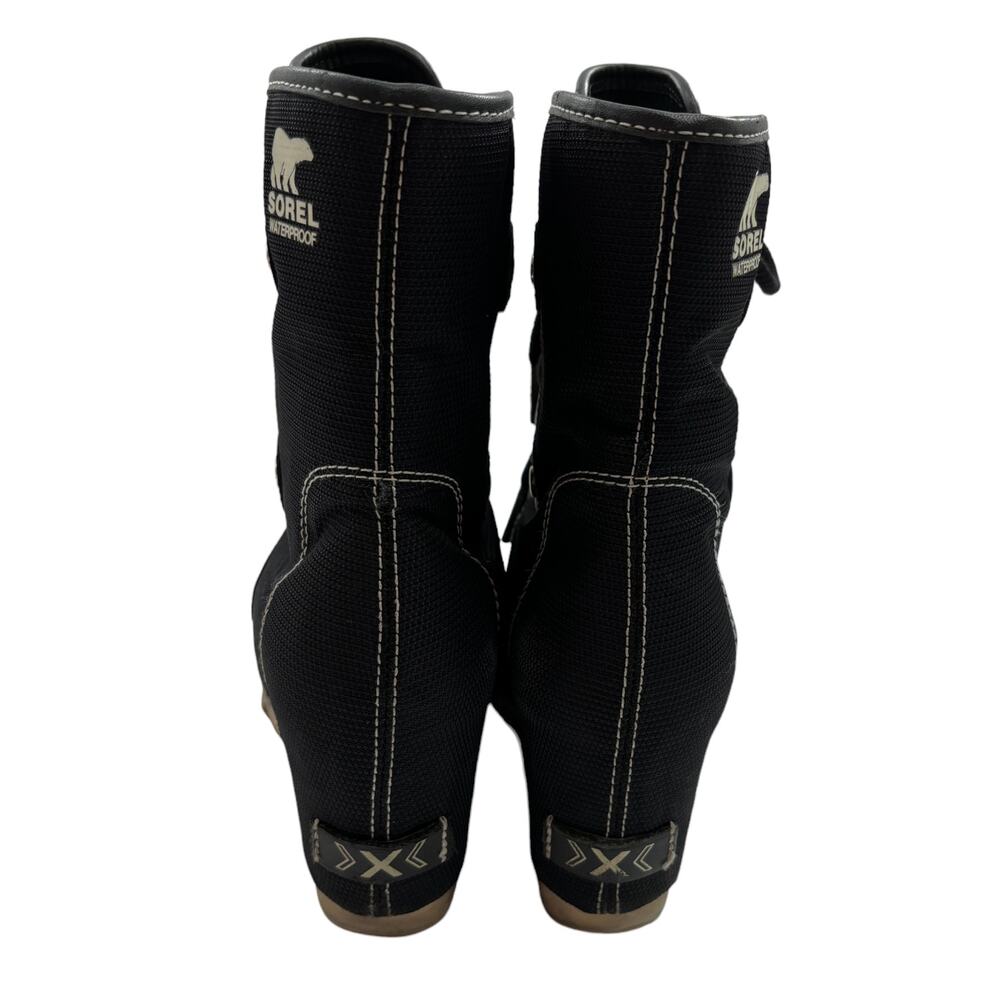 Sorel Joan Of Arctic Mid X Celebration Black Hidden Wedge Winter Boots - Picture 10 of 13